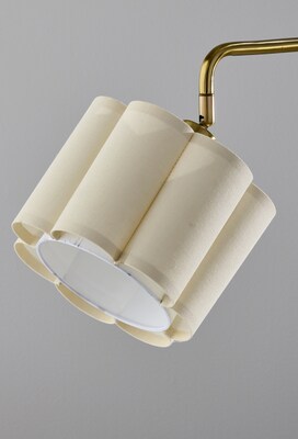 Adesso Dover Supercharger Incandescent Desk Lamp, 22.25"H, Antique Brass/Off-White (2616-21)