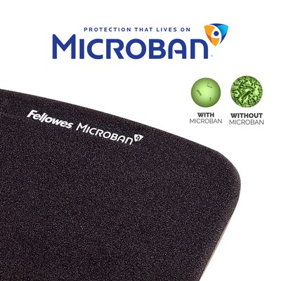 Fellowes PlushTouch Foam Non-Skid Mouse Pad/Wrist Rest Combo, Black (9252001)