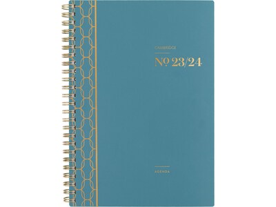 2023-2024 Cambridge WorkStyle Balance 5.5 x 8.5 Academic Weekly/Monthly Planner, Teal/Gold (1606-2