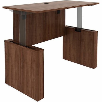 Lorell Essentials 60W Sit to Stand Workstations Desk, Brown Walnut (LLR69640)