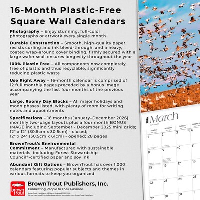 2026 BrownTrout Nebraska Wild & Scenic 12" x 12" Monthly Wall Calendar (9798330704811)