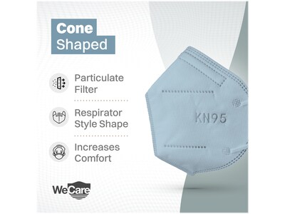 WeCare Ocean Tones Disposable KN95 Fabric Face Masks, One Size, Assorted Colors, 20/Pack (WMN100123)