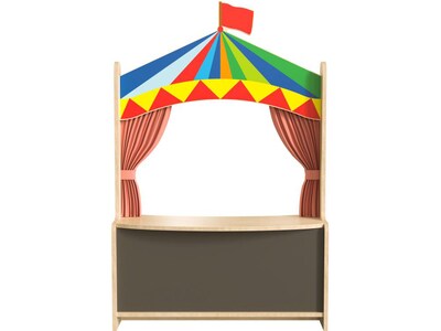 Flash Furniture Bright Beginnings Puppet Theater with Removable Curtains and Magnetic Chalkboard, Mu