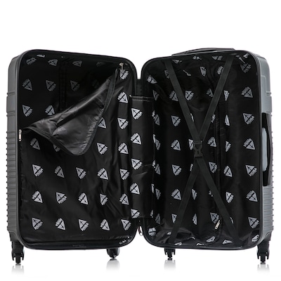 InUSA Resilience 25.59" Hardside Suitcase, 4-Wheeled Spinner, TSA Checkpoint Friendly, Coal (IURES00M-COA)