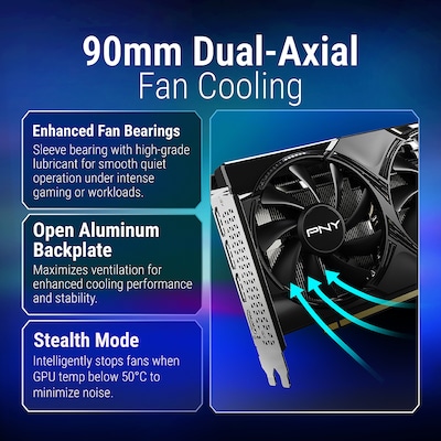PNY NVIDIA GeForce RTX 5060 OC Dual Fan PCIe 5.0 8GB GDDR7 Gaming Graphics Card, 2280 MHz Core, Black (VCG50608DFXPB1-O)