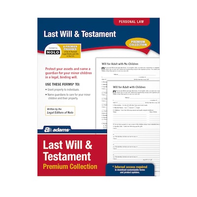 Adams Last Will & Testament, Forms & Instructions (LF235/ALFP117)