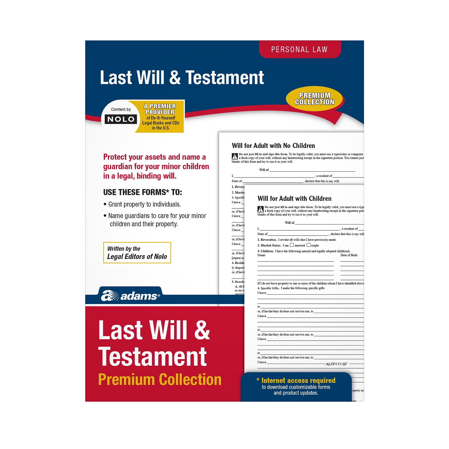 Adams Last Will & Testament, Forms & Instructions (LF235/ALFP117)