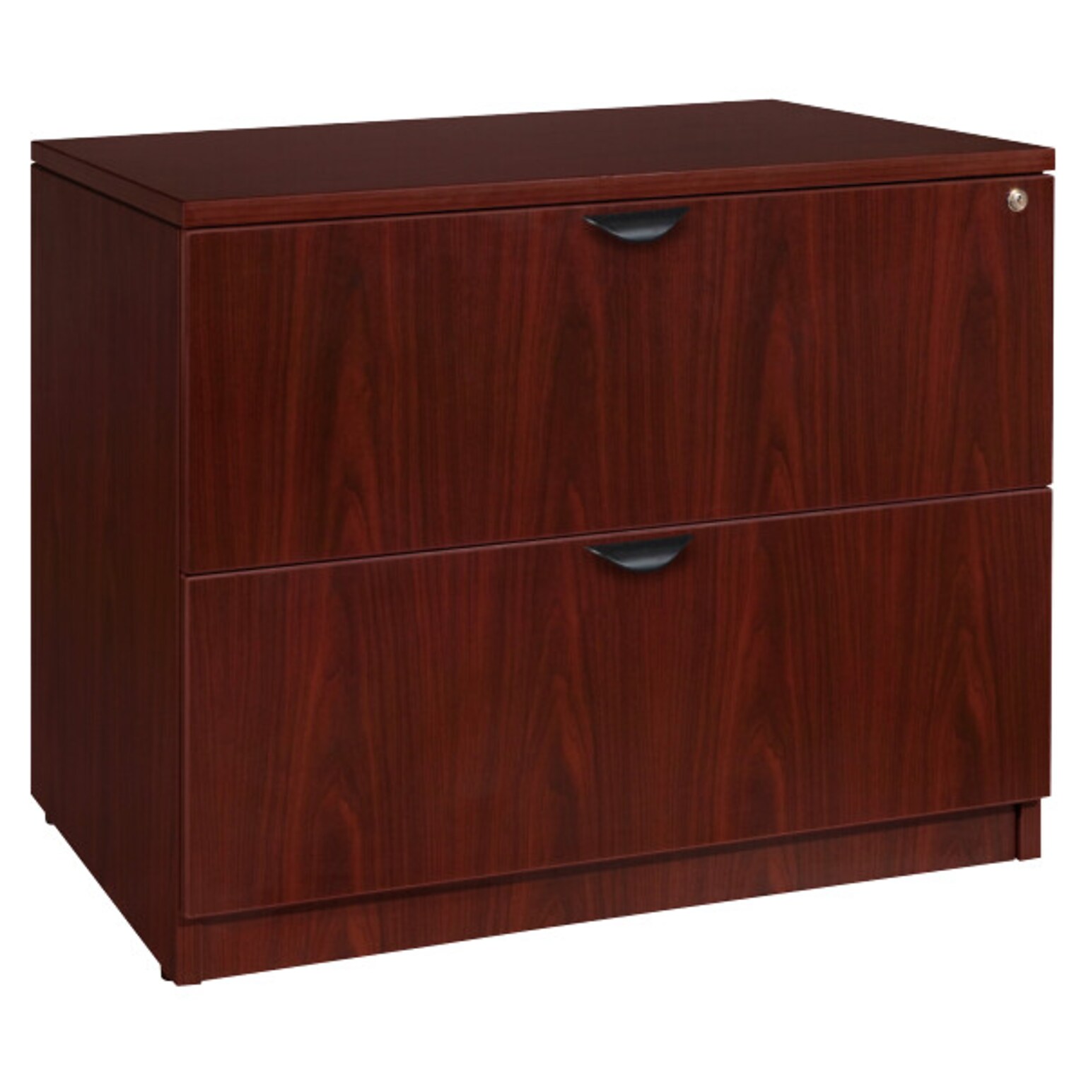Lorell Prominence 2.0 2-Drawer Lateral File Cabinet, 22D x 36W x 29H, Mahogany (LLRPL2236MY)