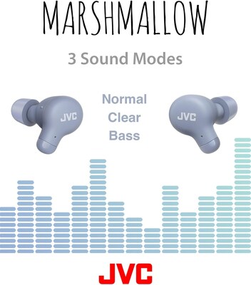 JVC Marshmallow True Wireless Earbuds, Bluetooth, Blue (HAA18TA)