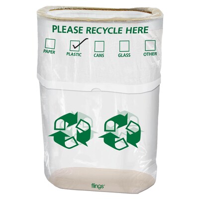 Party City Plastic Indoor/Outdoor Recycling Bin, 13 Gallon, Clear (AM130125)