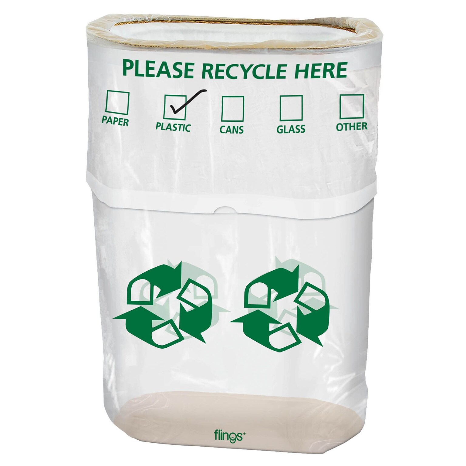 Party City Plastic Indoor/Outdoor Recycling Bin, 13 Gallon, Clear (AM130125)