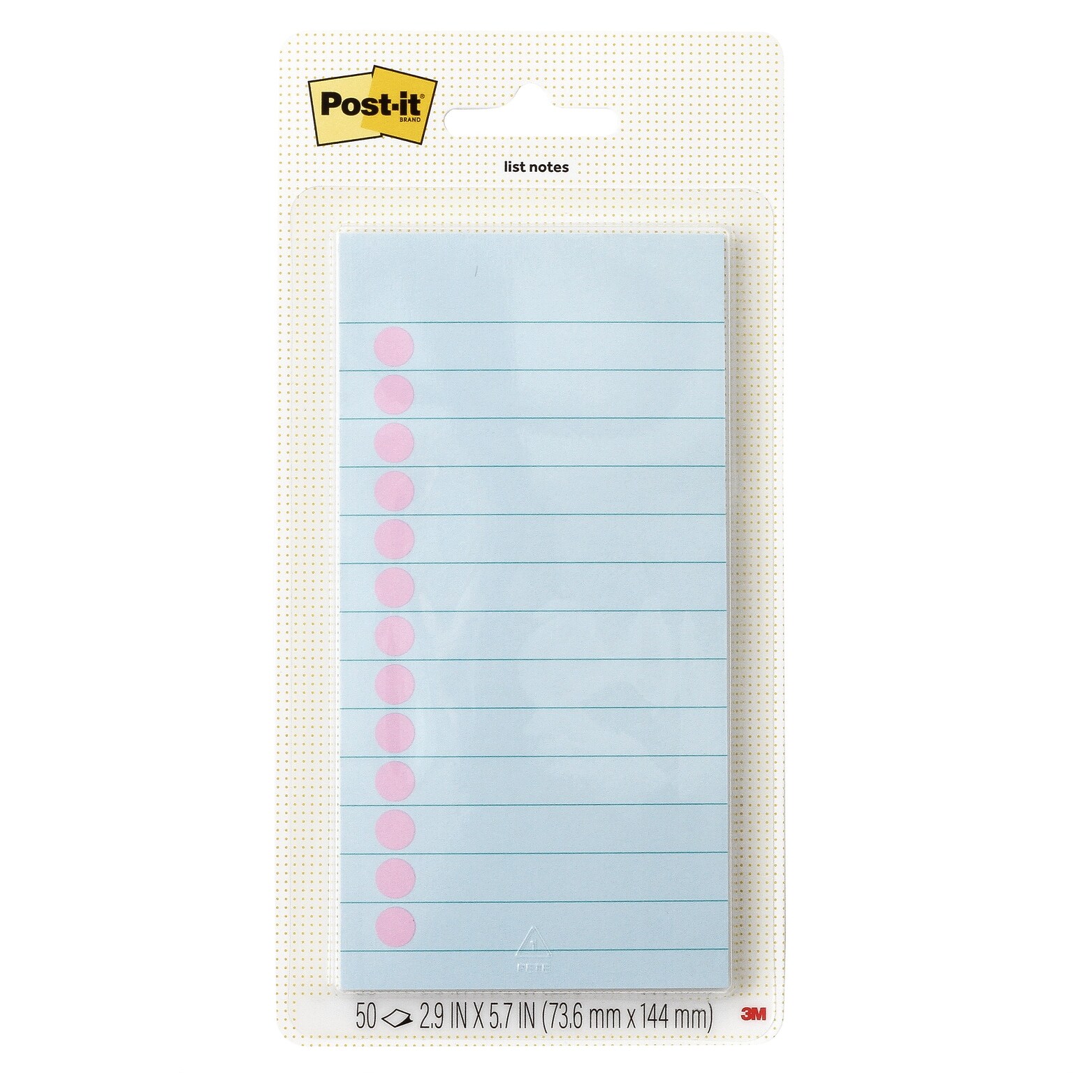 Post-it List Notes, 2.9 x 5.7, Lined, 50 Sheets/Pad (SPE-36-2)