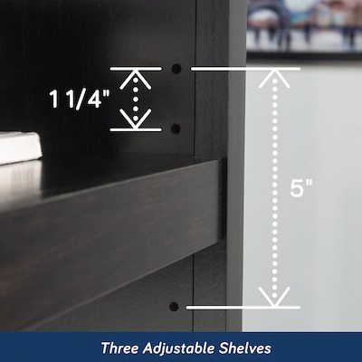 Sauder Select 70"H 5-Shelf Bookcase, Estate Black (414235)