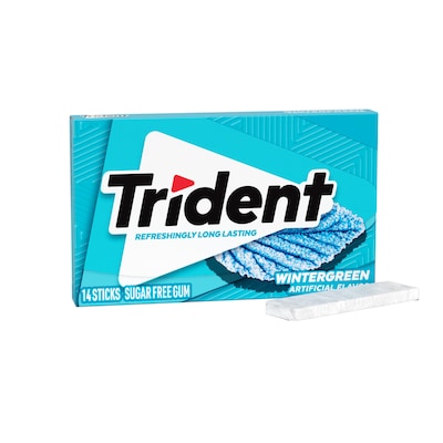 Trident Sugar Free Wintergreen Gum, 16 oz., 14 Pieces/Pack, 12/Pack (304-00058)