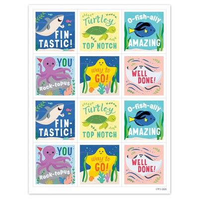 Creative Teaching Press Sea Friends Reward Stickers, Multicolored, 60/Pack, 6/Packs/Bundle (CTP11019-6)