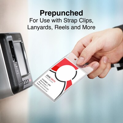 Staples ID Badge Holders, Vinyl, Clear, 50/Pack (37868-CC)