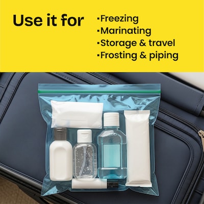 Glad Zipper Freezer Storage Bags, Gallon, 15 Bags/Box (57034)
