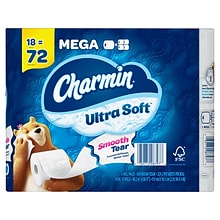 Charmin Ultra Soft Toilet Paper, 2-ply, White, 224 Sheets/Roll, 18 Rolls/Case (87978/01450)