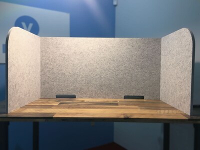 Versare SoundSorb Foldable Fabric Freestanding Privacy Panel, 18"H x 24"W, Dark Gray (DS7826125-1)