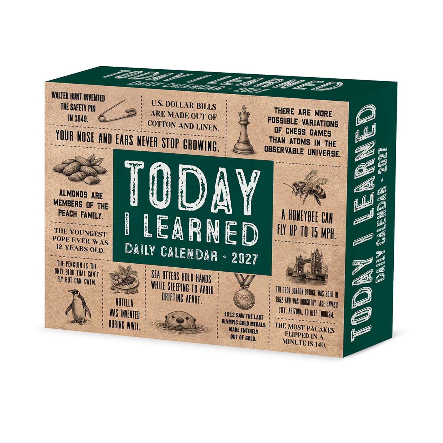 2027 Willow Creek Today I Learned 6.2 x 5.4 Day-to-Day Calendar, Assorted Colors (63774)