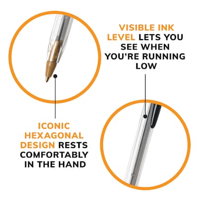 BIC Cristal Xtra Smooth Ballpoint Pens, Medium Point, 0.1mm, Black Ink, Dozen (MS11-BLK)
