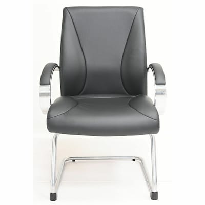 Lorell Pike Executive Low-Back Polyurethane Guest Chair with Aluminum Cantilever Base, Black (LLR63312)