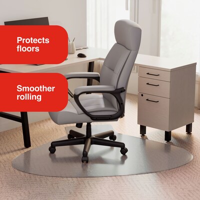 Quill Brand® PlushMat Chair Mat, 66 x 60, Clear (20237-CC)