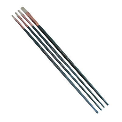 Silver Brush Natural Hog Bristle, Flat Brushes, 4/Pack (SLVGP1069)