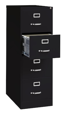 Hirsh Commercial 4-Drawer Vertical File Cabinet, Legal Size, Lockable, 52"H x 18"W x 26.5"D, Black (14107)