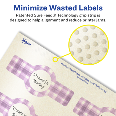 Avery Pearlized Ivory Decorative Edge Multipurpose Labels, 1.5" x 3.5", Ivory, 1000/Box (94122)