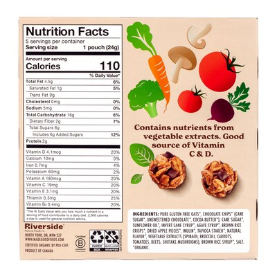 Madegood Chocolate Chip Granola Minis, 0.85 oz., 5/Pack, 6 Packs/Carton (307-00404)