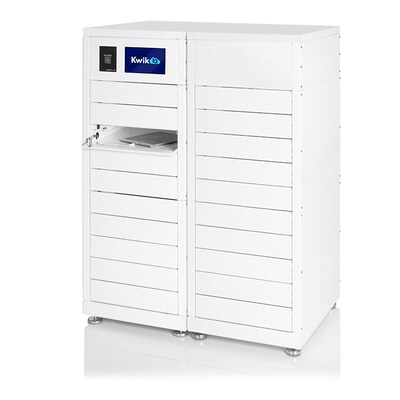 Luxor Kwik IQ Pro Lockable 20-Unit Electronics Storage Cabinet, White Steel (KBSL108)