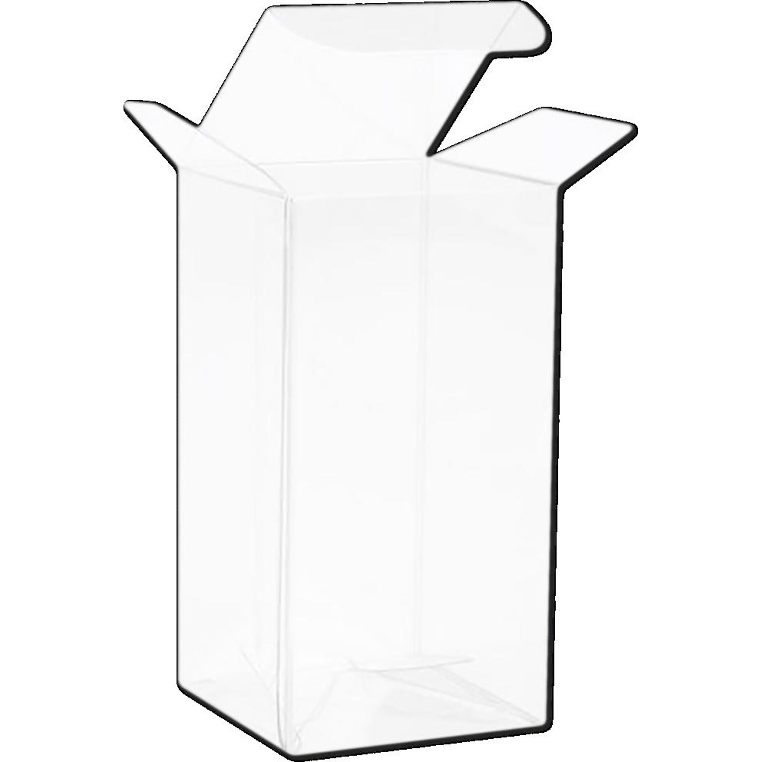 JAM Paper Pop & Lock Top Clear Gift Boxes, 1 5/8 x 1 5/8 x 3 1/8, 25/pack (CB-PLB337)