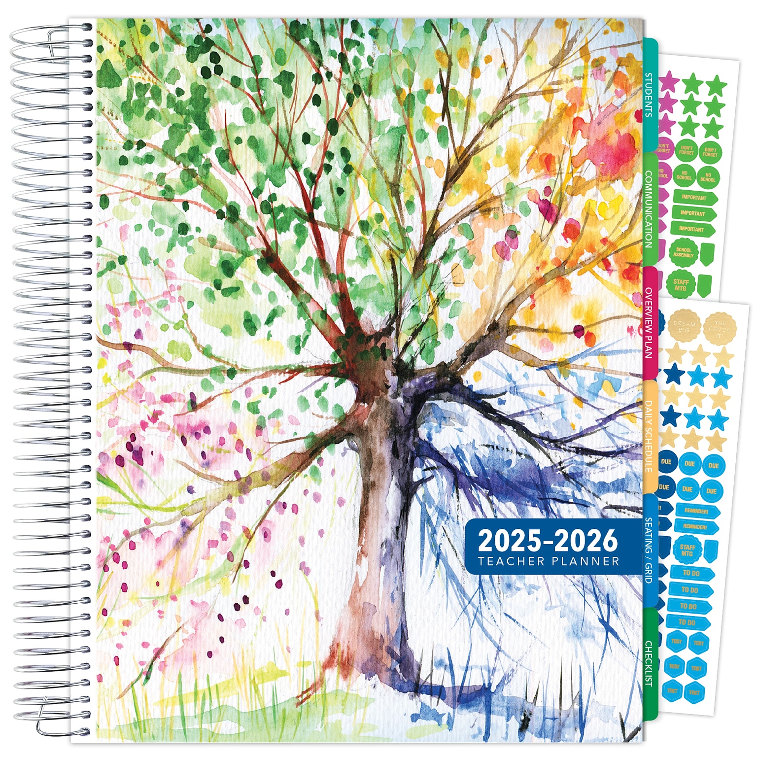 2025-2026 Global Printed Products Deluxe Tree Seasons 8.5 x 11 Academic Weekly & Monthly Planner, Plastic Cover