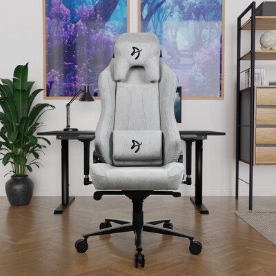 Arozzi Vernazza SoftFabric Ergonomic Racing Gaming Chair, Light Grey (VERNAZZA-SFB-LG)