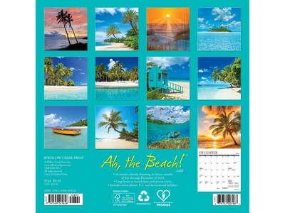 2025 Willow Creek Ah, the Beach! 7 x 7 Monthly Wall Calendar (45626)