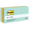 Post-it Notes, 3 x 3, Beachside Café Collection, 100 Sheet/Pad, 12 Pads/Pack (654AST)