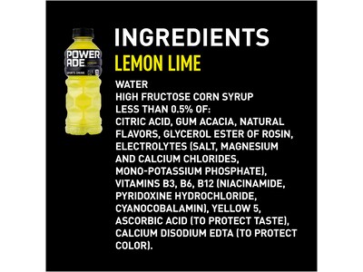 Powerade Lemon Lime Sports Drink, 20 oz., 24 Bottles/Pack (049000003697)