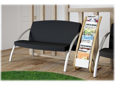 Alba Literature Holder, 8.3" x 11.7", White/Wood, Steel/ABS (DDEXPO6W BC)