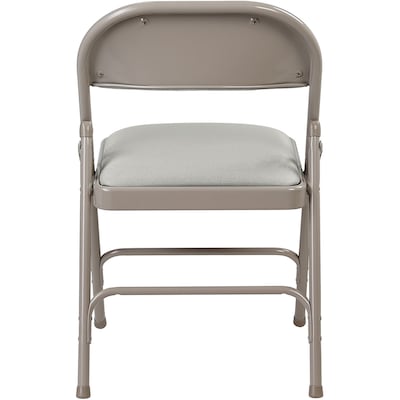 Lorell Fabric Padded Seat Folding Chairs, Steel Beige (LLR62533)