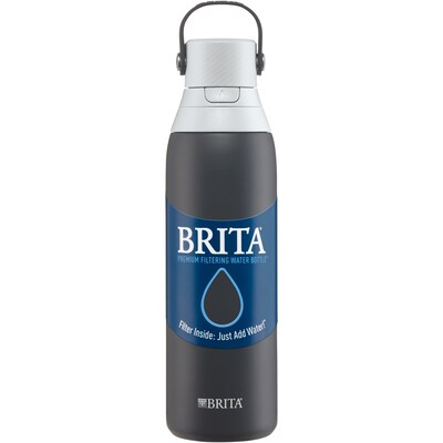 Brita Stainless Steel Filtered Water Bottle, 20 oz., Carbon (36447)