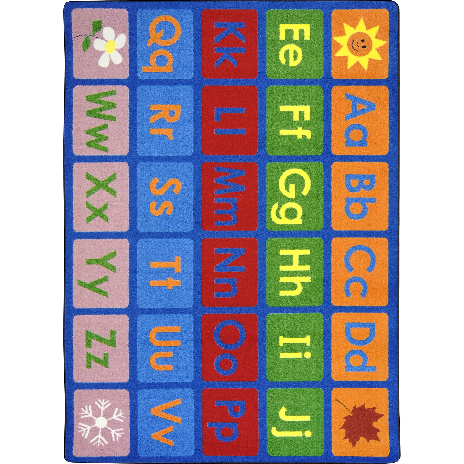 Joy Carpets Any Day Alphabet Nylon 78 x 109 Machine Tufted Rug, Multicolored (1710D-01)