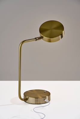 Adesso Amari LED Desk Lamp, 12"H, Antique Brass (2617-21)