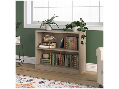 Bush Furniture Universal 30H 2-Shelf Bookcase with Adjustable Shelf, Ash Gray Laminated Wood (WL124