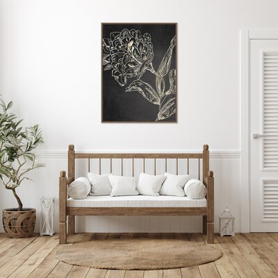 Amanti Art Golden Flower Folklore II by Asia Jensen Framed Canvas Wall Art Print, 32" x 42" (A42678302656)