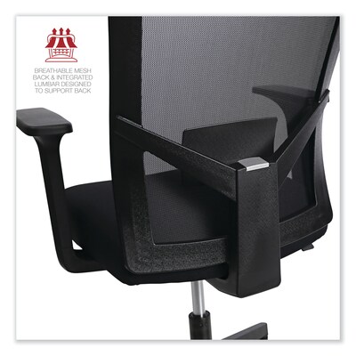 Alera® Fixed Arm Fabric Task Chair, Black (ALEWS42B17)