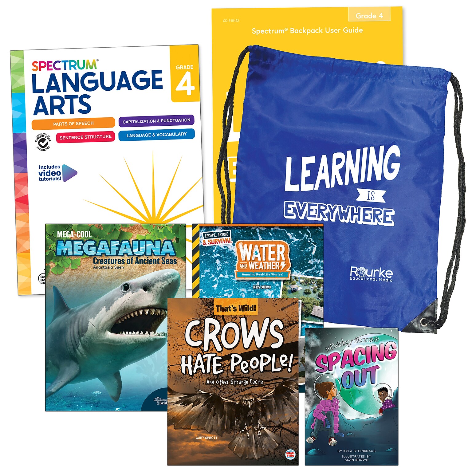 Spectrum Language and Literacy Backpack, Grade 4 Workbook, 6/Set (CD-745413)