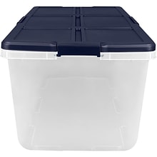 Home Logic 100 Quart, Latch Lid Storage Bin, Clear, 4/Case (7107)