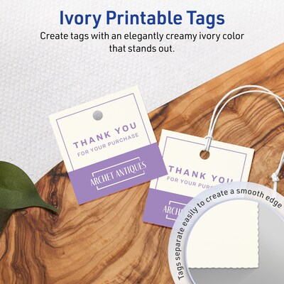 Avery 1-1/2 x 1-1/2  Blank Price & Merchandise Tags, Ivory, 200/Carton (95287-MIT10)