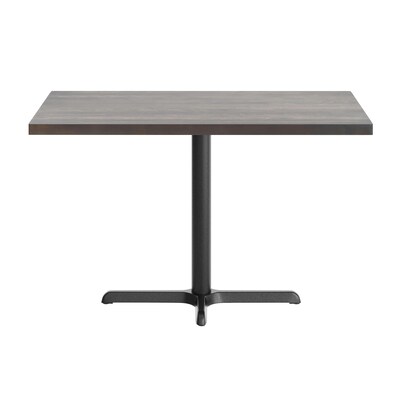 Flash Furniture Bennett Wooden Commercial Indoor Table, 48" x 30", Dark Brown Top/Black Base (GSF3048DBT2230)